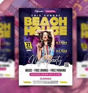 Music Club Party Flyer PSD Template