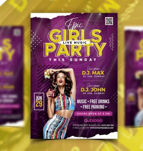 Girls Night Party Flyer PSD