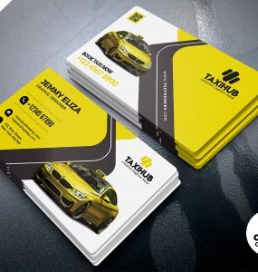 Taxi Cab Service Business Card PSD