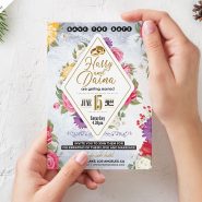 5x7 Designer Wedding Invitation Card PSD Template