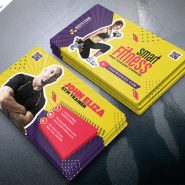 Designer Gym Trainer Business Card  PSD Template