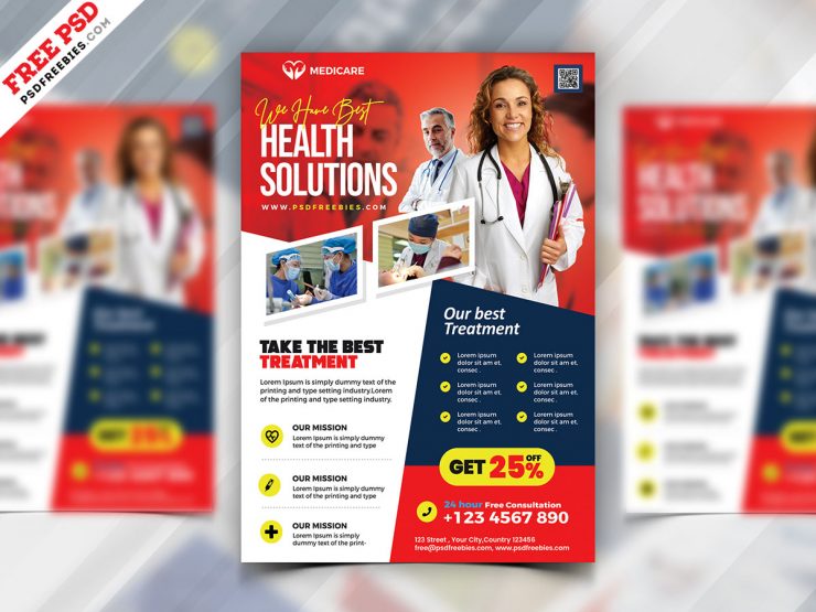 Health Care Services Marketing Flyer PSD