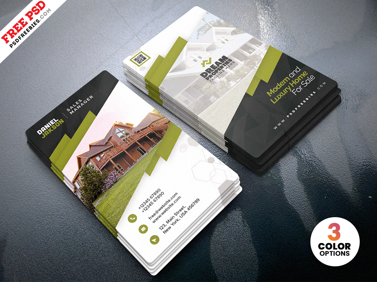 Stylish Real Estate Business Card PSD – PSDFreebies.com In Real Estate Business Cards Templates Free