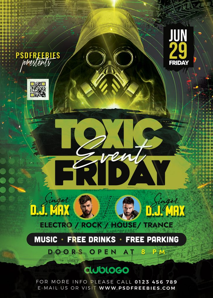 Toxic Music Party Flyer PSD