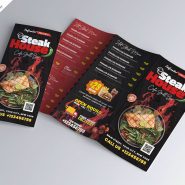 Modern Food Menu Trifold Brochure PSD