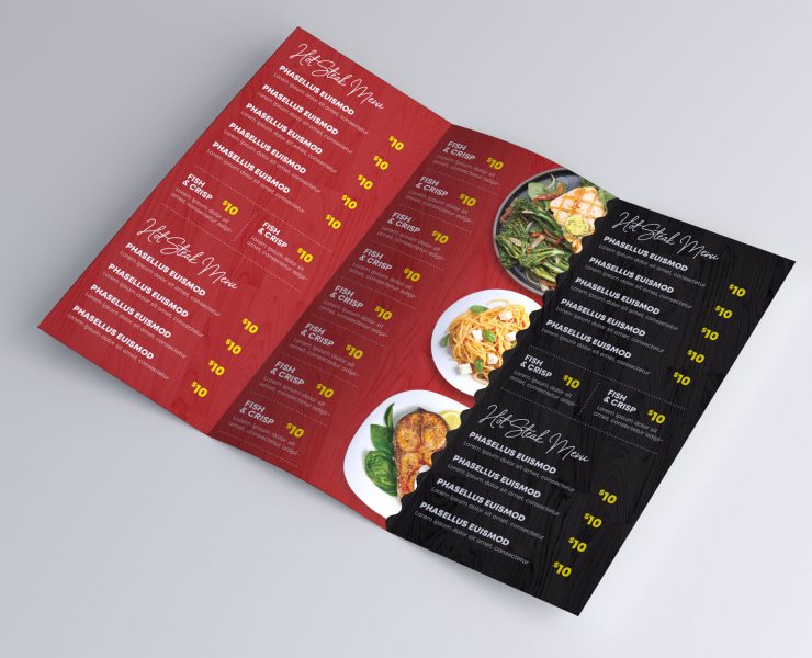 Modern Food Menu Trifold Brochure PSD | PSDFreebies.com