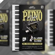 Piano Music Concert Flyer  PSD Template