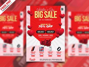 Valentine’s Day Sale Promotion Flyer PSD
