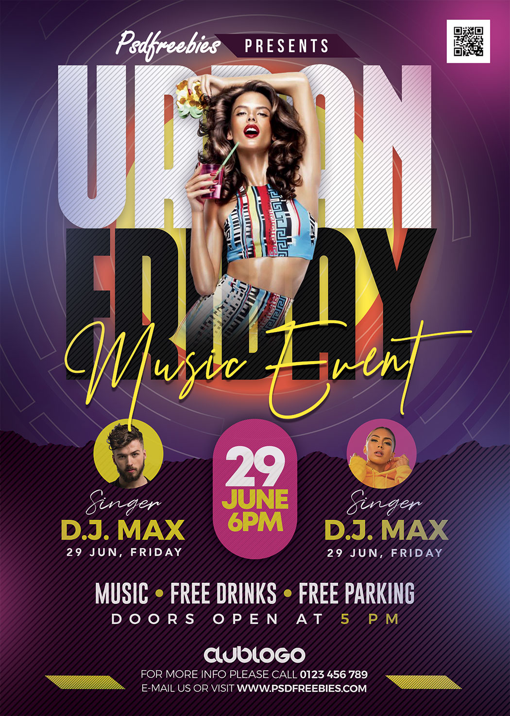 DJ Music Club Flyer PSD Template PSDFreebies