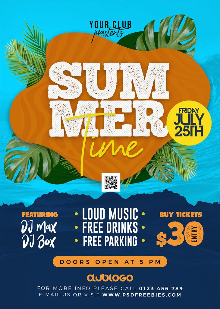 Summer Time Party Event Flyer Psd Psdfreebies Com