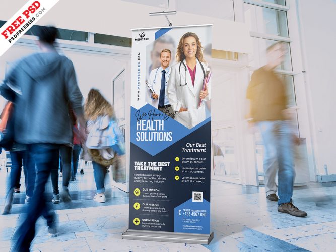 Premium Health Care Business Roll-Up Banner PSD