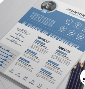 Professional Clean Resume CV Template PSD
