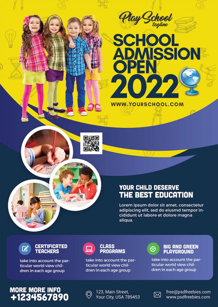School Admission Pamphlet Flyer Design PSD PSDFreebies com