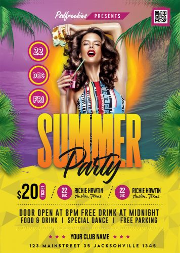 Hot Summer Party Flyer Design PSD | PSDFreebies.com