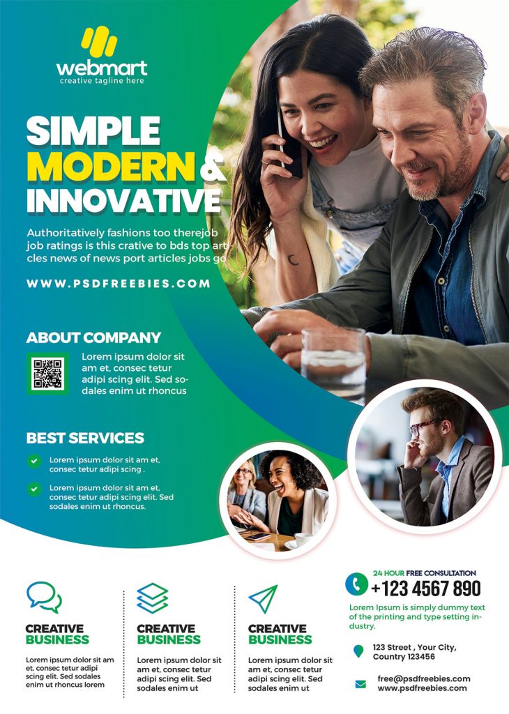Modern Design Business Flyer PSD Template