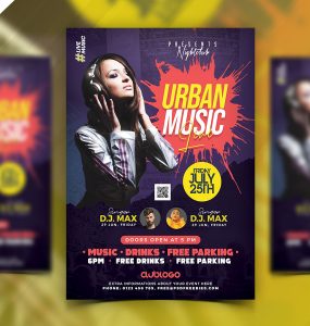 Urban Live Music Concert Poster Flyer PSD