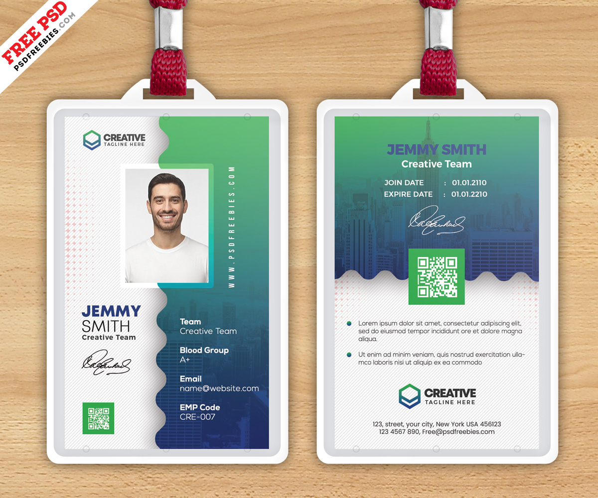 Id Card Template Psd File Free Download