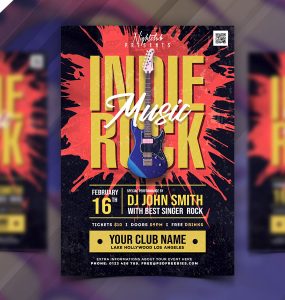 Indie Rock Music Festival Flyer PSD