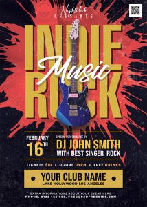 Indie Rock Music Festival Flyer PSD