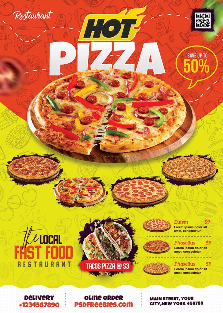 Pizza Shop Flyer PSD Template