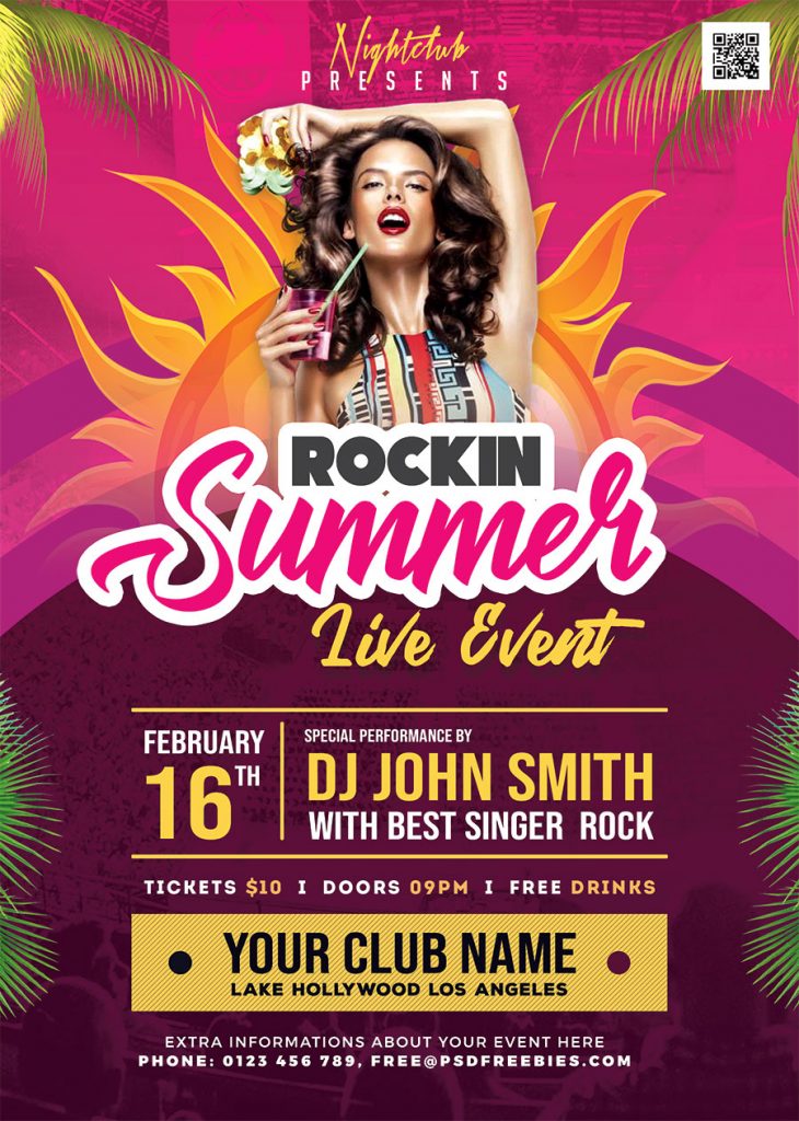 Rockin Summer Party Flyer PSD