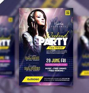 Weekend Party Event Flyer PSD