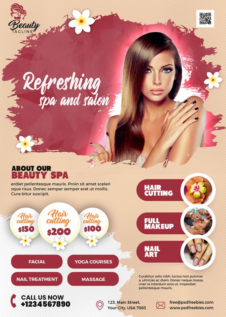 Beauty Salon Spa Business Flyer PSD