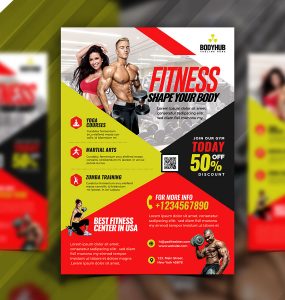 Fitness Studio and Gym Flyer PSD