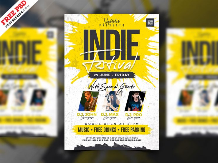 Indie Music Festival Event Flyer PSD