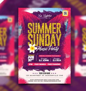 Sunday Summer Party Flyer PSD