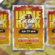 Indie Rock Concert Poster Flyer PSD