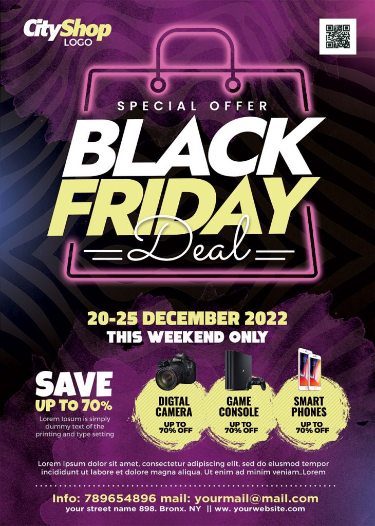 Multipurpose Black Friday Sale Promotional Flyer PSD