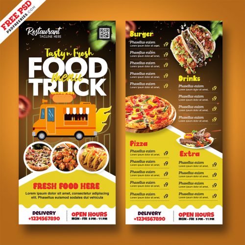 Premium Food Truck Menu PSD Template | PSDFreebies.com