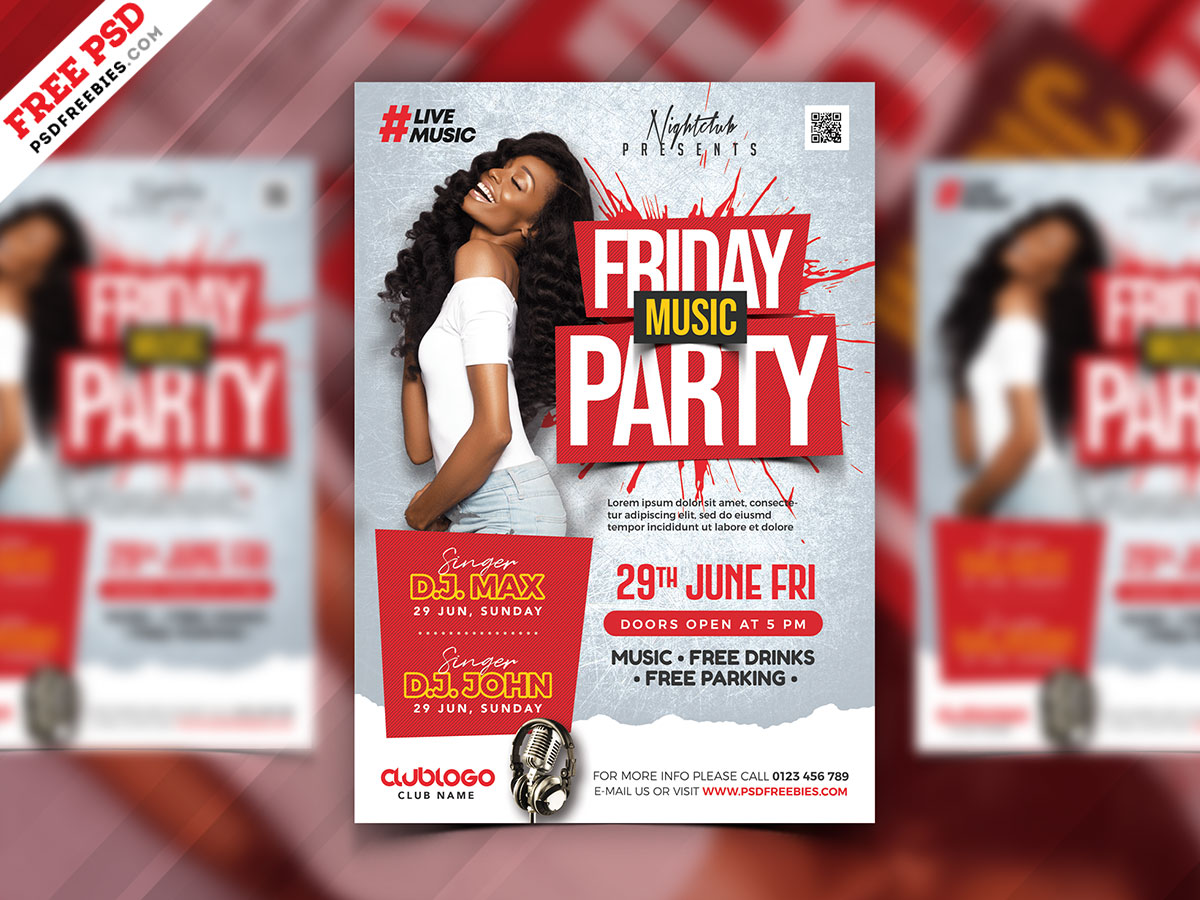 Weekend Club Party Flyer Psd Template Psdfreebies Com