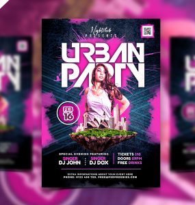 Club Urban Party Creative Flyer Design PSD