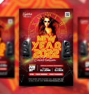 Gorgeous New Year 2022 Party Flyer PSD