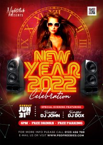Gorgeous New Year 2022 Party Flyer PSD