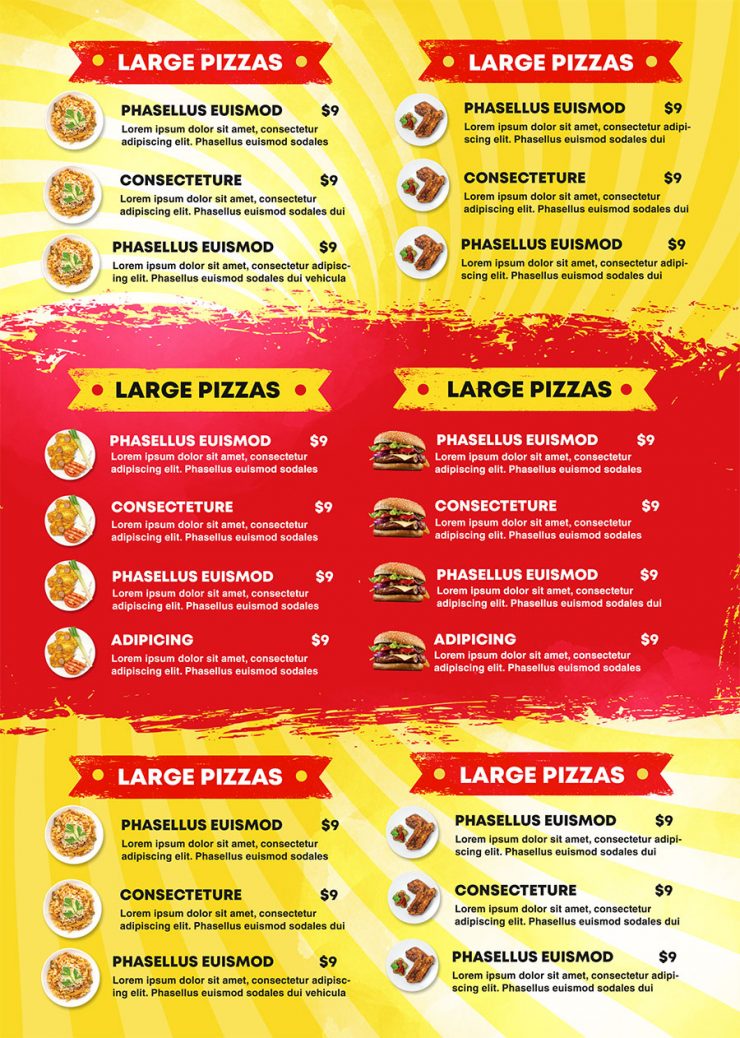 A4 Size Food Menu Design PSD Templates | PSDFreebies.com