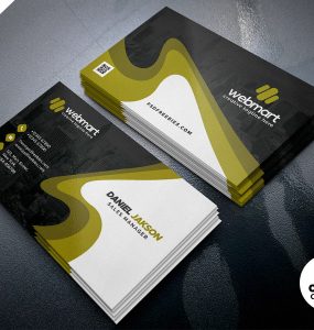 Abstract Business Card Design PSD Template