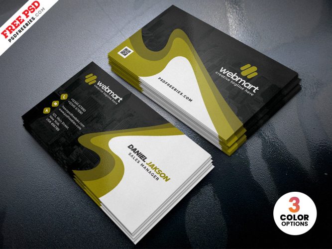 business card psd template download free