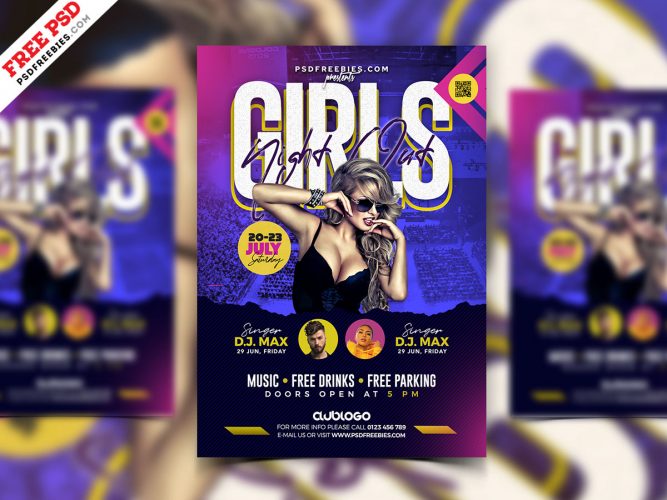 Girls Night Out Party Flyer PSD