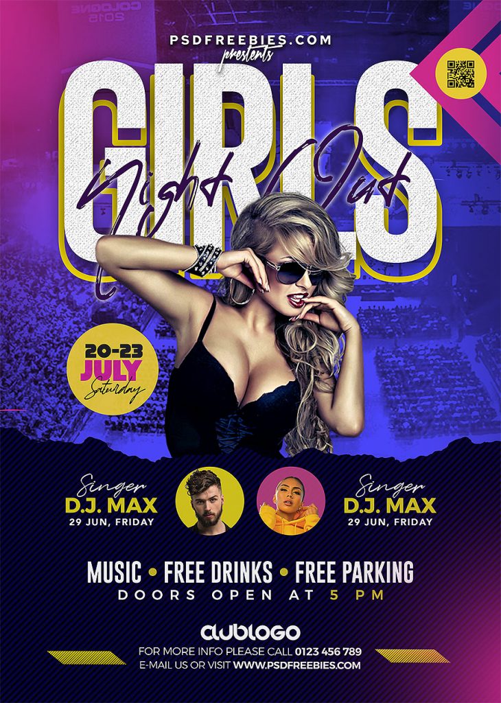 Girls Night Out Party Flyer PSD