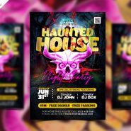 Haunted House Party Event Flyer PSD