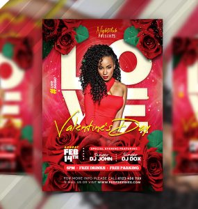 Beautiful Valentines Day Flyer Design PSD