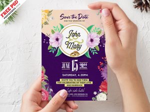 Wedding Invitation Card Template Design PSD