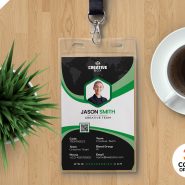 Abstract ID Card with Photo PSD Template