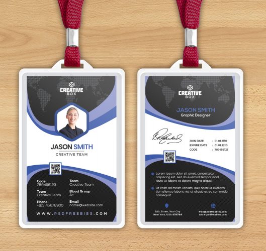 Abstract ID Card with Photo PSD Template | PSDFreebies.com