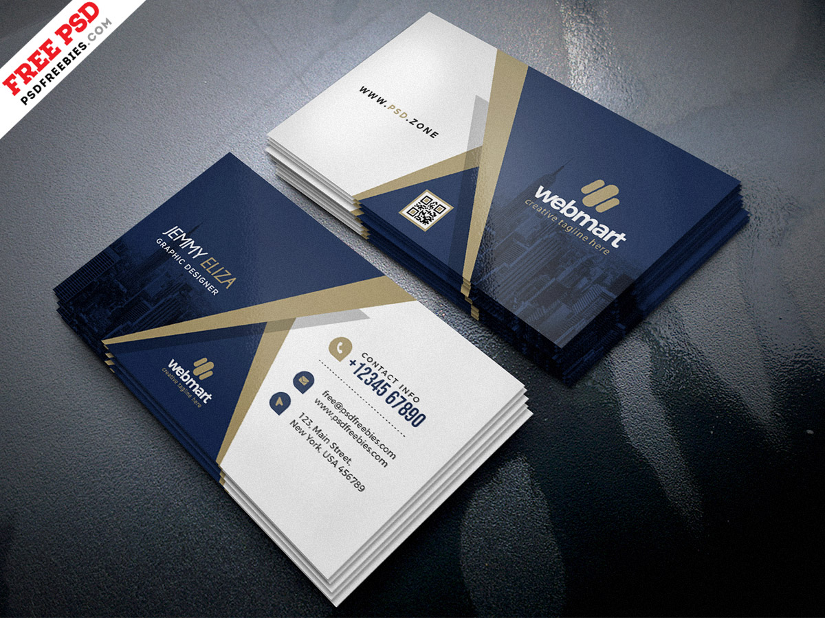 Blue Simple Cleaning Services Free Business Card Template PSD