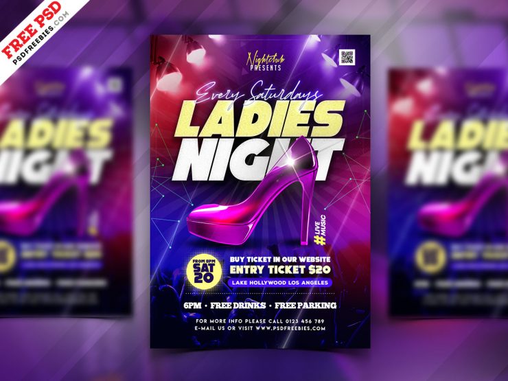 Saturday Ladies Night Party Flyer PSD
