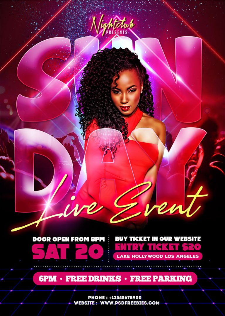 Sunday Live Event Party Flyer PSD | PSDFreebies.com